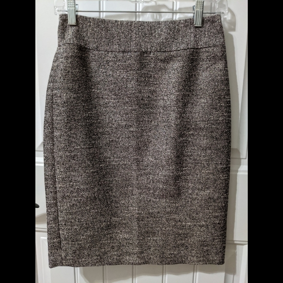 Metallic silver woven Banana Republic skirt Size 0 - Picture 1 of 9